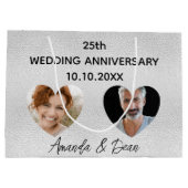 記念結婚銀写真ハート ラージペーパーバッグ (裏面)