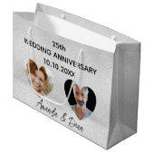 記念結婚銀写真ハート ラージペーパーバッグ (正面アングル)