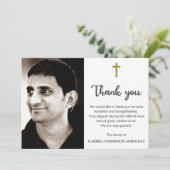 記念葬儀写真宗教キリスト教十字架 サンキューカード (スタンド正面)