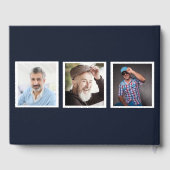 記念葬儀愛のメモリーブルーの写真コラージュ ゲストブック (裏面)