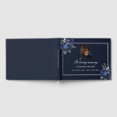 記念葬儀愛のメモリーブルーフローラ写真 ゲストブック (全面)