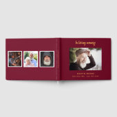 記念葬儀愛の記憶バーガンディ写真 ゲストブック (全面)