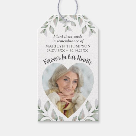 記念葬儀植物種子パケット写真 ギフトタグ (正面)