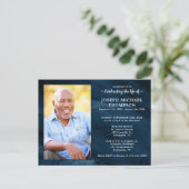 記念葬儀青大理石お祝いオブ・ライフ インビテーションポストカード (スタンド正面)