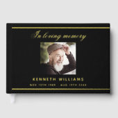 記念葬儀黒金ゴールド写真 ゲストブック (正面)