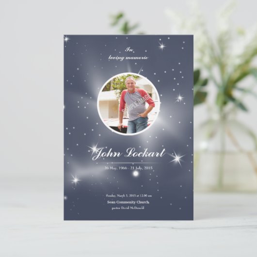 記念葬式のプログラムカード 招待状 (スタンド正面)