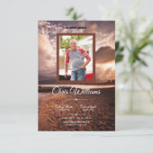 記念葬式プログラムカードテンプレート 招待状 (スタンド正面)