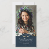 記念葬式モノグラム鳥クラシックの写真 サンキューカード