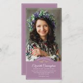 記念葬式モノグラム鳥クラシックの写真 サンキューカード (正面/裏面)