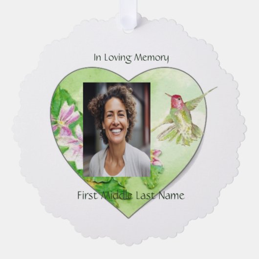 記念記念の記念ギフト記念ハミングバード オーナメントカード (正面)
