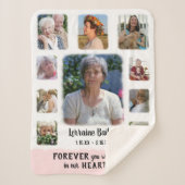 記念記念の記念写真フェードフォトコラージュピンク シェルパブランケット (正面)