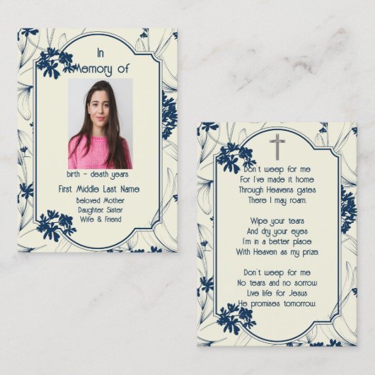 記念記念クラシック用モダン葉 名刺 (正面/裏面)