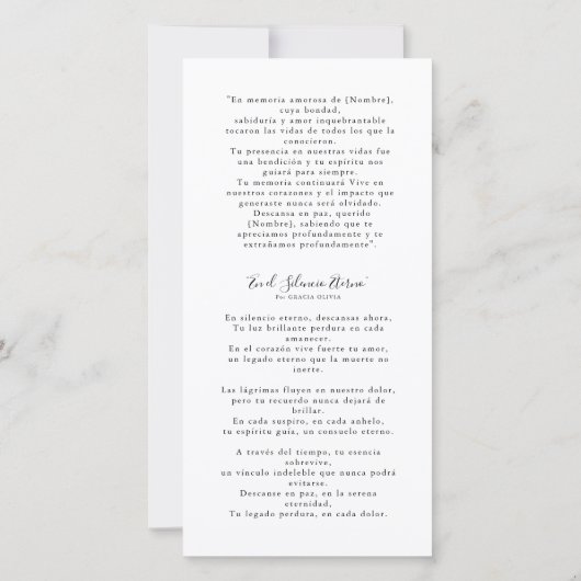 記念記念スペインの記念葬儀写真ブックマーク (裏面)