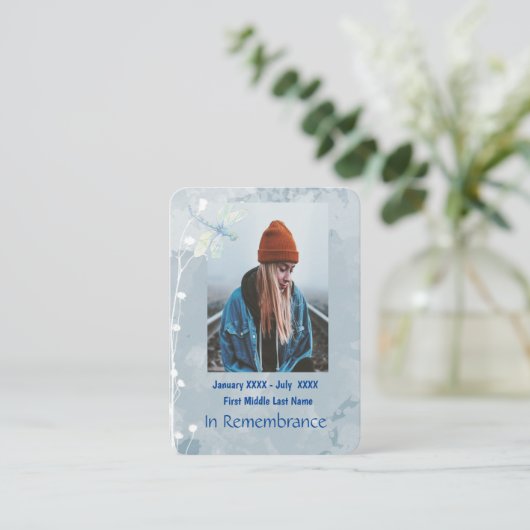 記念記念記念形乾杯とんぼ花 名刺 (スタンド正面)