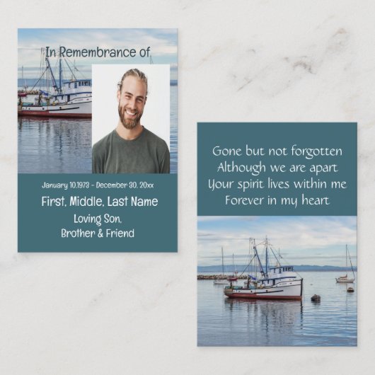 記念記念記念物置物商業漁師 名刺 (正面/裏面)