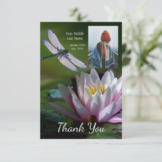 記念記念記念記念碑トンボ蓮の花 サンキューカード (スタンド正面)