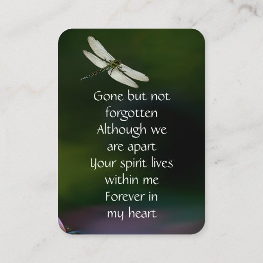 記念記念記念記念碑トンボ蓮の花 名刺 (裏面)