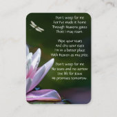 記念記念記念記念碑トンボ蓮の花 名刺 (裏面)