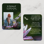 記念記念記念記念碑トンボ蓮の花 名刺 (正面/裏面)