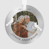 記念記念(鳥)ショウジョウコウカンチョウ鳥フェイク銀写真 オーナメント (裏面)