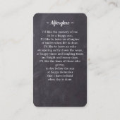 記念詩写真葬式祈りの言葉カード25 コーリングカード (裏面)