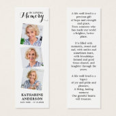 記念詩3写真葬式祈りの言葉しおり (正面&裏面)