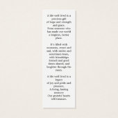 記念詩3写真葬式祈りの言葉しおり (裏面)