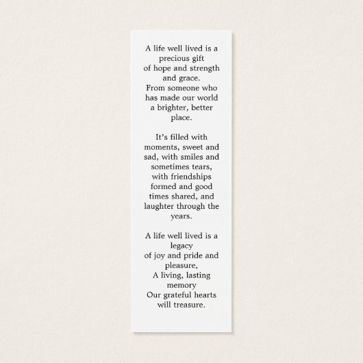 記念詩3写真葬式祈りの言葉しおり (裏面)