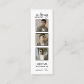 記念詩3写真葬式祈りの言葉ブックマークカード スキニー名刺 (正面)