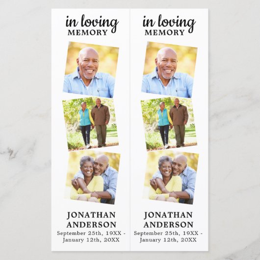 記念詩3写真葬式祈りの言葉2しおり (正面)