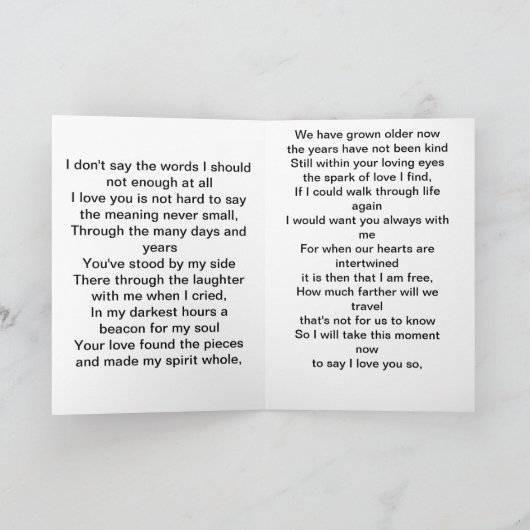 記念詩 カード (内部)