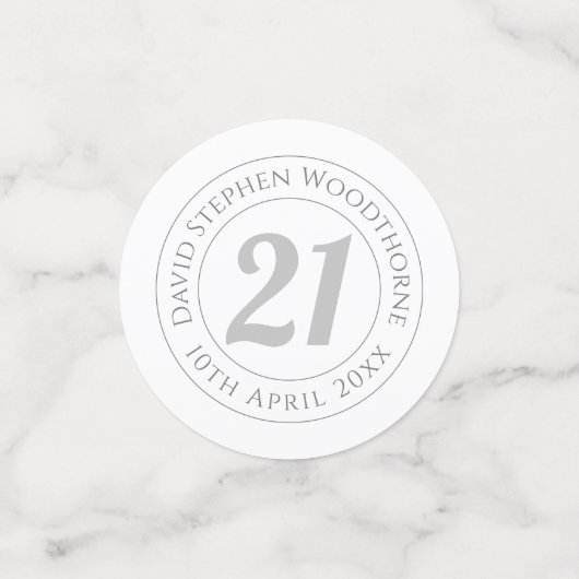 記念誕生祝い パーソナライズされた コンフェッティ (スモール正面)