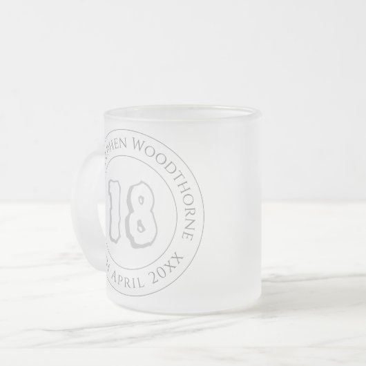 記念誕生祝い パーソナライズされた フロストグラスマグカップ (正面左)