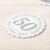 記念誕生祝い パーソナライズされた ペーパーコースター (アングル)