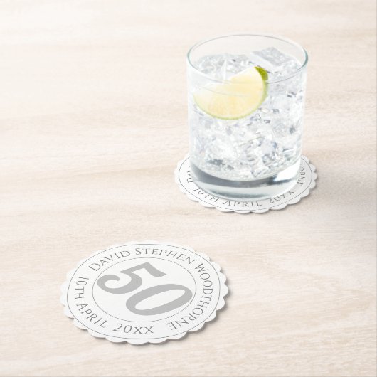 記念誕生祝い パーソナライズされた ペーパーコースター (インサイチュ)