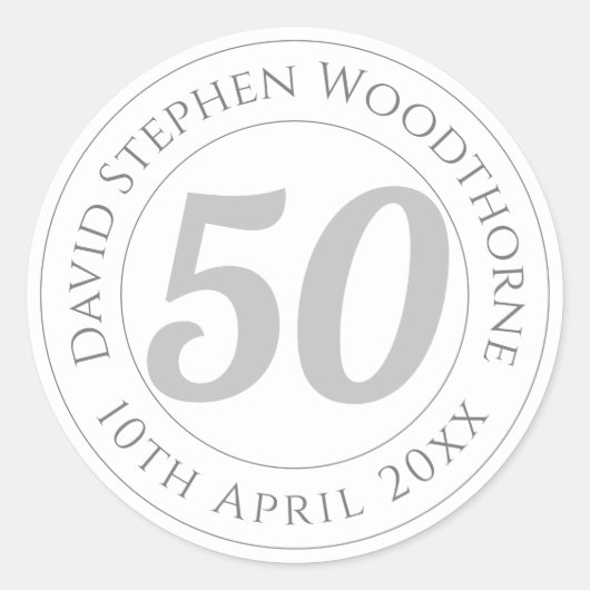 記念誕生祝い パーソナライズされた ラウンドシール (正面)