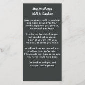 記念迷彩柄写真葬儀祈りの言葉しおりカード (裏面)