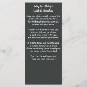 記念迷彩柄写真葬儀祈りの言葉カードブックマーク (裏面)