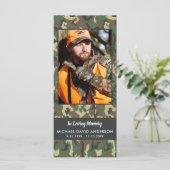 記念迷彩柄写真葬儀祈りの言葉カードブックマーク (スタンド正面)