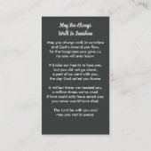 記念迷彩柄葬儀祈りの言葉カードハンター写真 コーリングカード (裏面)