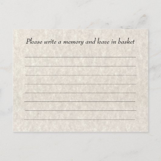 記念追悼式の思い出カードと写真 ポストカード (裏面)