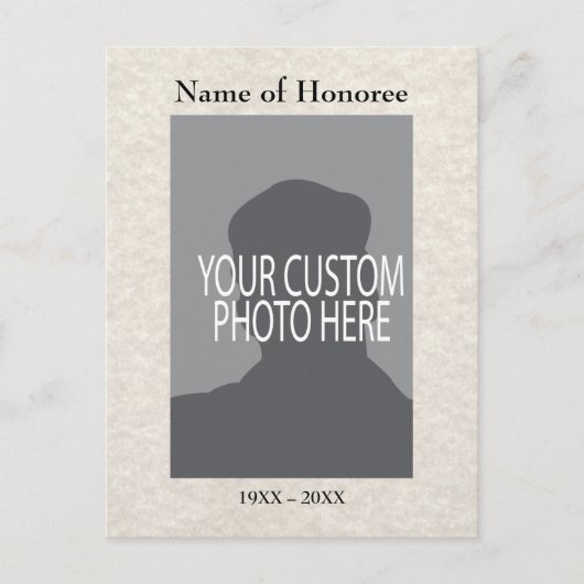 記念追悼式の思い出カードと写真 ポストカード (正面)