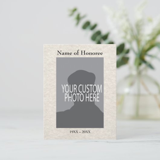 記念追悼式の思い出カードと写真 ポストカード (スタンド正面)