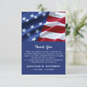 記念退役軍人愛国的なアメリカ国旗の葬儀 サンキューカード (スタンド正面)