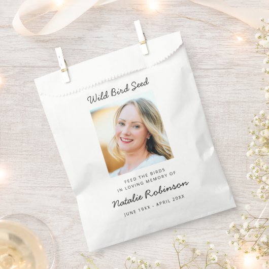 記念野鳥の種 |写真モダンの葬儀 フェイバーバッグ (クリップ留めされた状態)