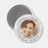 記念銀のキラキラ写真の愛はいつも マグネット (正面/裏面)