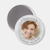 記念銀光のキラキラの写真エレガント マグネット (正面/裏面)