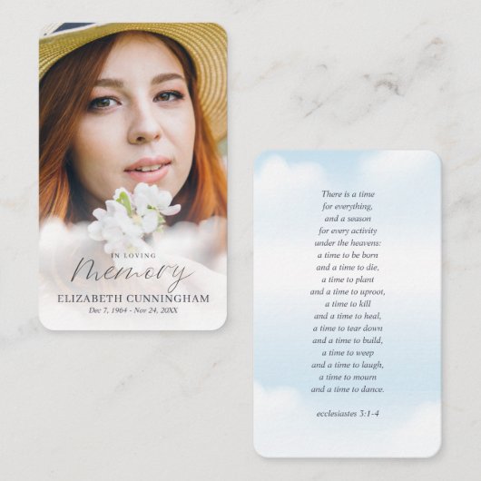 記念院の記憶を愛するモダン写真 名刺 (正面/裏面)