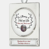 記念陶製の装飾カスタムで写真と文字 シルバープレートバナーオーナメント (左)