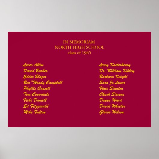 記念館ポスターのクラス懇親会 ポスター (正面)